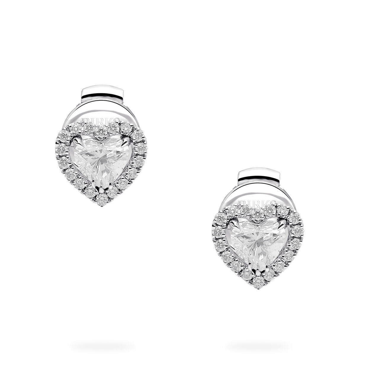 Birks Essentials White Gold And Diamond Heart Shape Stud Earrings image number 0